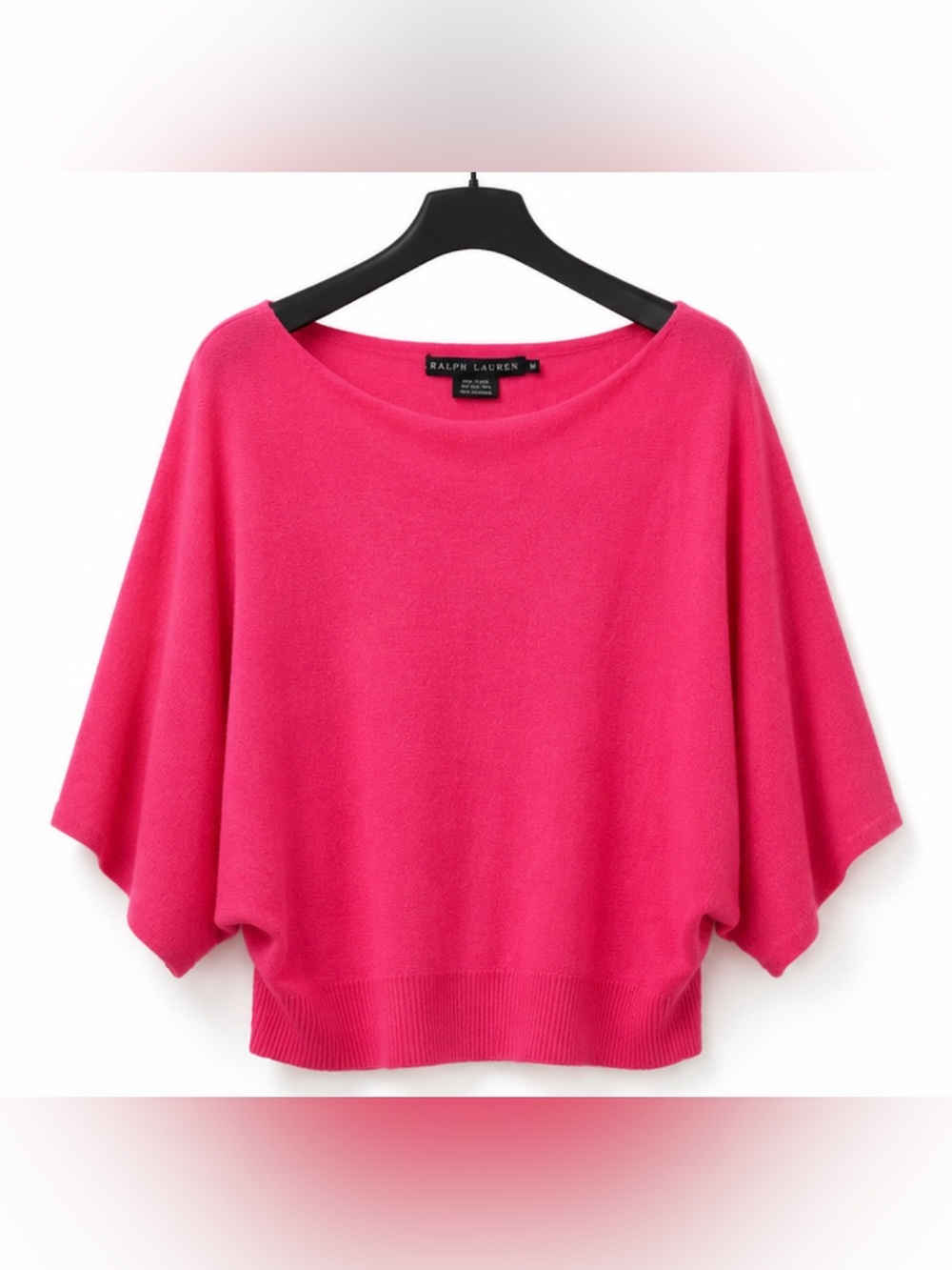 Ralph Lauren 100% Cashmere Italian Yarn Pink Dolman Sweater M - Picture 1 of 4
